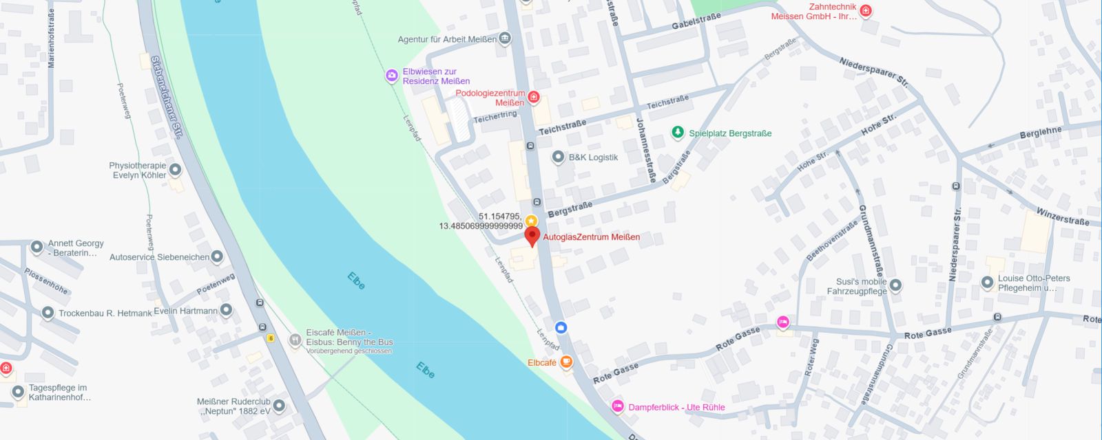 Anfahrt AutoglasZentrum Meißen